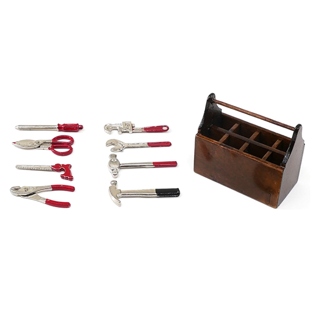 Details about   1:12 Scale Dollhouse Miniature Wooden Box Metal Hand Tools Set   Xj 
