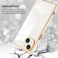 thumbnail image 4 of Case for iPhone 14 Plus Case Cute Plating Gold Case for Women Girls Soft TPU Shockproof Raised Full Camera Protection Electroplate Bumper Cover for iPhone 14 Plus-White, 4 of 7