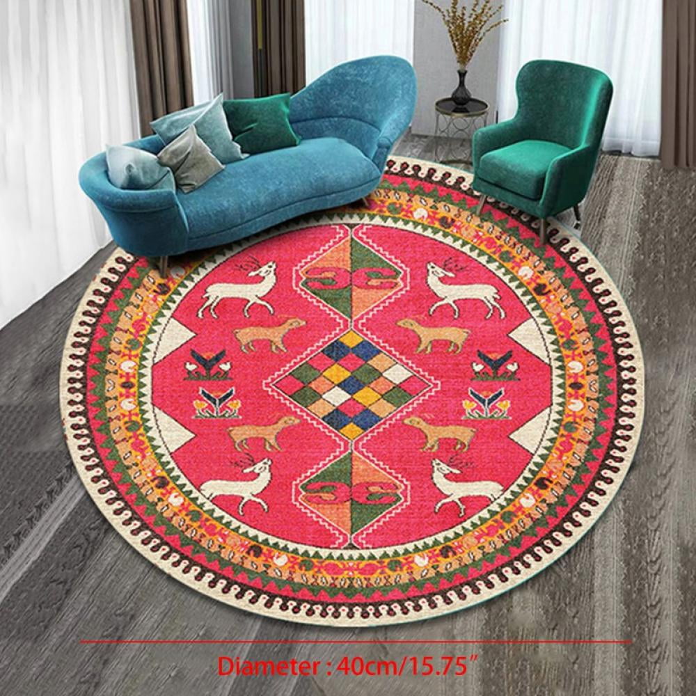 Round Mat Bedroom Carpet Living Room Area Rugs Space Stars Earth Surface Fire 