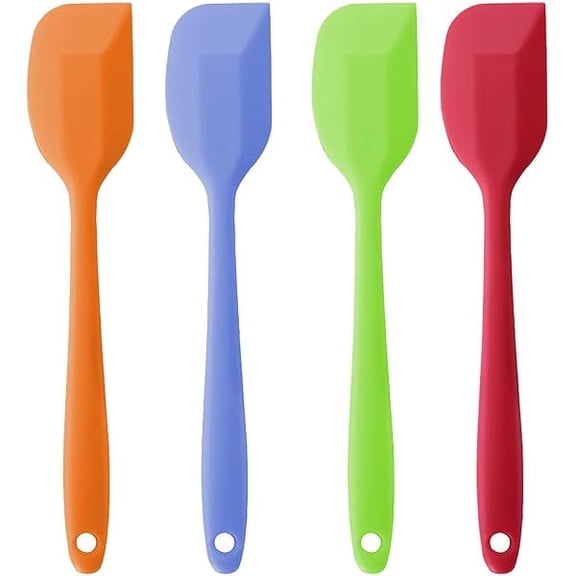 4 PCS,11 Inch Silicone Spatulas Large Rubber Spatula Baking Spatula Mixing Tool for Nonstick Cookware, Cooking (Red&Orange&Green&Bue) - Multi-Functional High-Efficiency Design for Moder