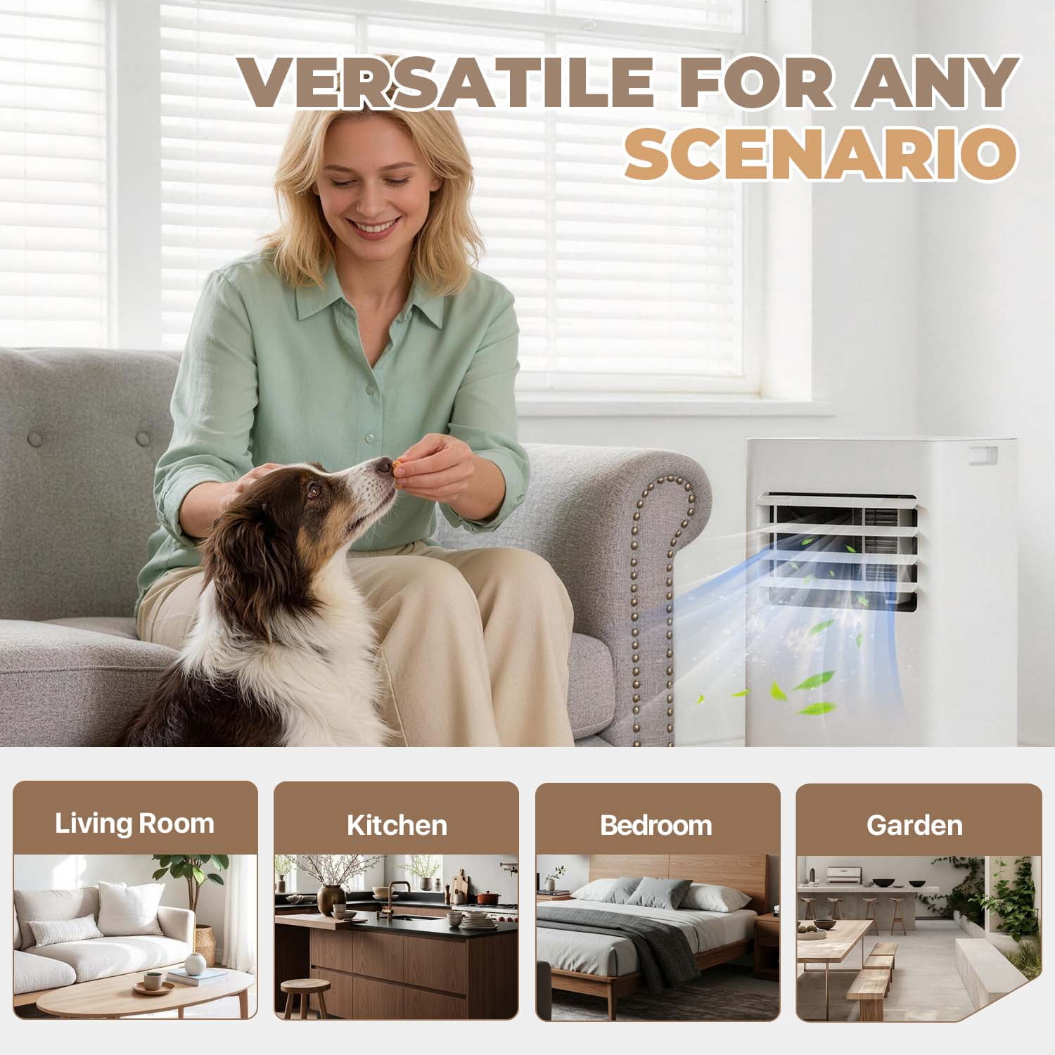 BaPiPro 10000 BTU Smart Portable Air Conditioner, 3-in-1 Standing Cooling Unit with APP/Remote Control, Cooling, Dehumidifier & Fan Functions, 55dB Quiet Operation for Bedroom & Indoor Rooms