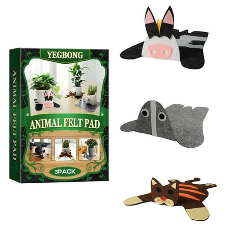 

Trarodic 3Pcs Cute Felt Coasters | Cartoon Animal Dining Mat | Animal Insulation Mug Coaster 3Pcs Absorbent Dining Pads For Beverage Drink Beer