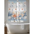 thumbnail image 4 of Orange Blue Starfish Coastal Sheer Curtains 63 Inch Length 2 Panels Set, Beach Nautical Coral Shell Vintage Voile Window Treatment Curtains Sheers Drapes for Bedroom/Living Room/Kitchen 52x"63"x2, 4 of 7