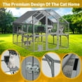 thumbnail image 3 of HighSound Catio Outdoor Cat Enclosure, Large Cat House for Multiple Cats with 7 Platforms, 2 Resting Box and 2 Bridges, Wooden Cat House Cage with Waterproof and UV Proof Cover, 111"L, Grey, 3 of 9