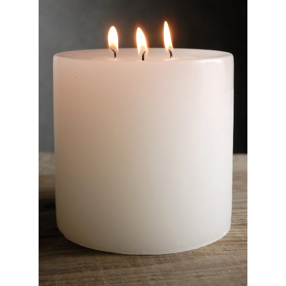 5x5 White Pillar Candle 3 Wicks 80 hr burntime