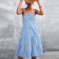 thumbnail image 7 of IROINNID Women's Empire Dress Casual Gorgeous Fashion Summer Sling Mid-waist Sleeveless Strapless Striped Dress V-Neck Comfort Waist Dress, 7 of 7