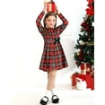 thumbnail image 5 of SANMIO Toddler Christmas Dress for Girls Plaid Dresses Red Green Long Sleeve Holiday Outfits Casual 2-7T, 5 of 7