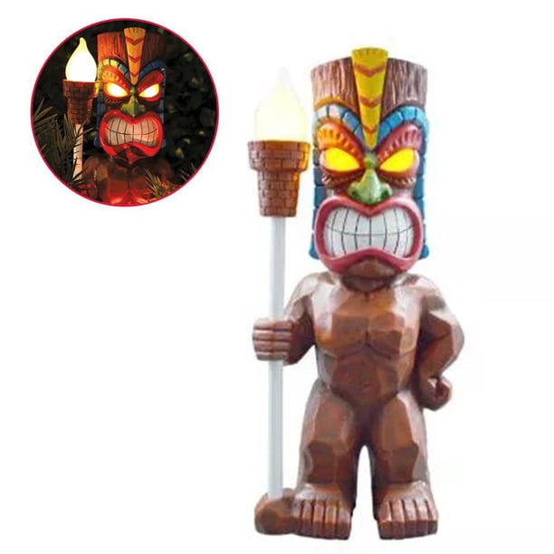 Tiki Con Energía Solar, Tótem Solar, Adornos De Figuritas, Luz Led De Jardín, Artesanías De Decoración Para Sendero De Césped De Porche Advancent HA045578-01