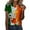 Orange, variant on QIPOPIQ Women's Short Sleeve Crew Neck Shirts St. Patrick's Day T Shirts Tops Shamrock T Shirt Green Shirt Tunic St Patricks Day Shirts Printed Ladies Round Neck Holiday Shirts Graphic Tees Deals