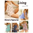 thumbnail image 5 of Anygrew Womens Pajama Sets Cami Shorts Soft Pajama Sets 2 Piece Pj Lounge Set Sleep Sleepwear, 5 of 7