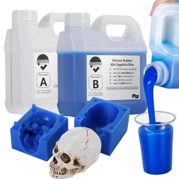 Kit de fabricación de moldes de silicona BBDINO 30A, color azul zafiro, 2 kg
