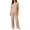 Khaki, variant on SBYOJLPB Women's Pajamas Set Solid Color Homewear Set Casual Wide-Leg Sleep Pants and Short-sleeved Tops Two-Piece Home Sets