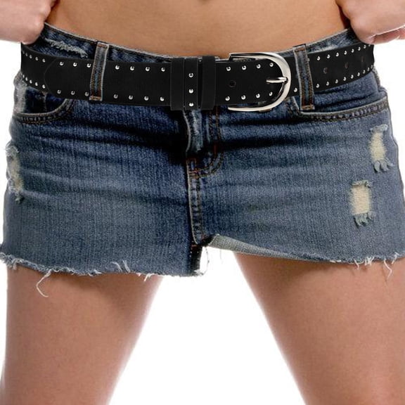 HOMEMAXS Western Style Suede Belt With Studs For Women Buckle Waist Punk Belt Comfortable For Jeans Dresses And Cosplay Trendy And Fashionable