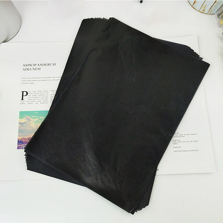 Vbvc 50 Sheets/Bag Transfer Paper Graphite Carbon Painting Carbon Coated Paper, Black