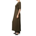 thumbnail image 2 of J. METHOD Women's Half Sleeve Scoop Neck Plain Modest Maxi Long Dress NEWDR44 Olive S, 2 of 6