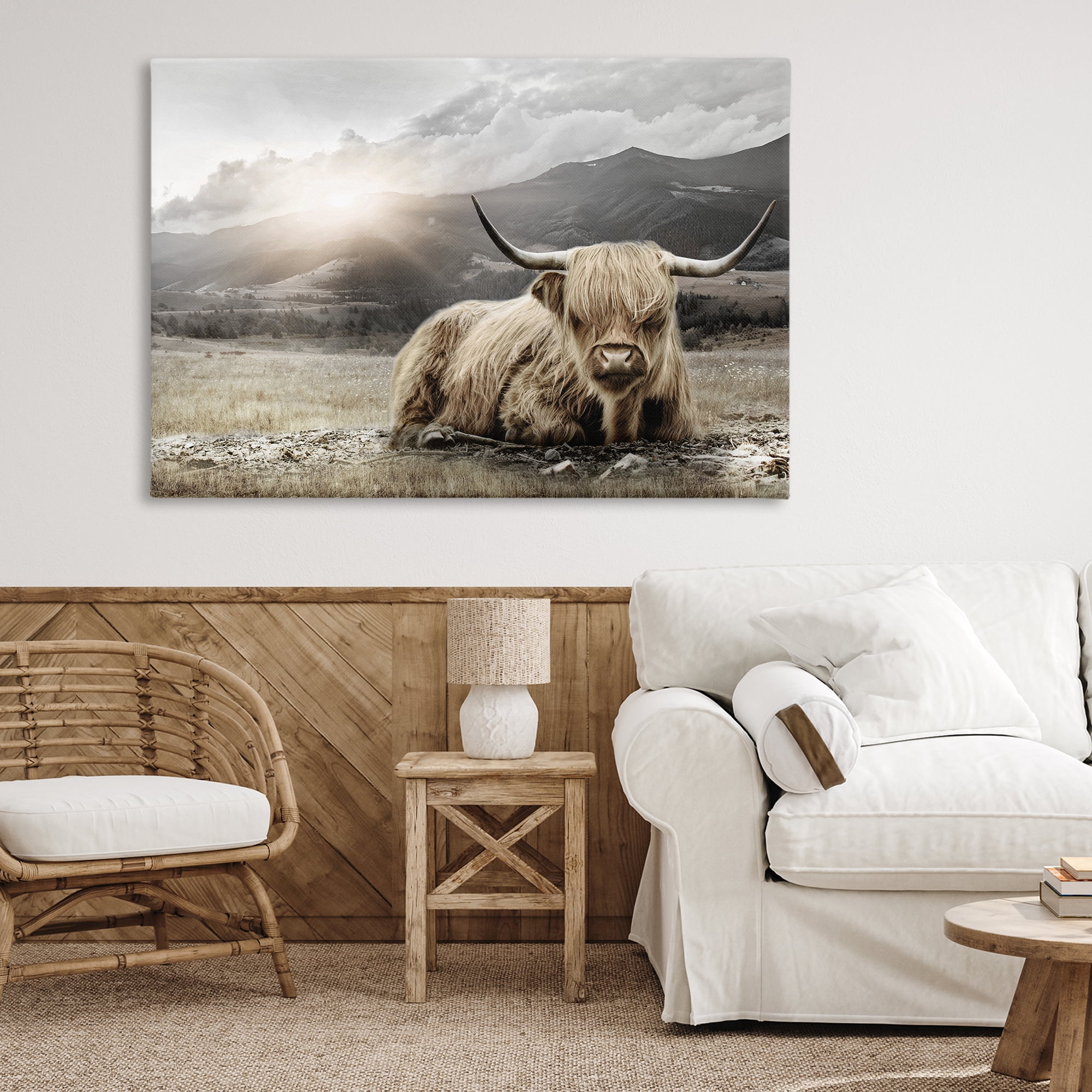 Stupell Industries Cattle Resting in Morning Sun Canvas Wall Art, design by CAD Designs