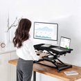 thumbnail image 2 of 32 Inch Standing Desk Converter, Height Adjustable Sit to Stand Desk Riser Laptop Computer Workstation with Removable Keyboard Tray, Monitor Arm Hole & Notebook Slot, 2 of 8