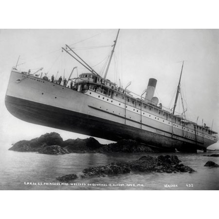 Waffen Ss Poster - SS Princess May shipwrecked on Sentinel Island Alaska Poster Print by John ParrotStocktrek Images