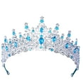 thumbnail image 1 of Tocados de princesa, diadema para niña de las flores, corona nupcial para accesorios de fotografía, escenario Azul oscuro, 1 of 9