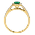 thumbnail image 4 of AoneJewelry 14k Solid Yellow Gold Gemstone Ring With 1.20 Cttw Emerald Cut Emerald and Natural Diamonds (I-J, I1-I2), 4 of 5