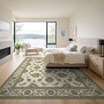 thumbnail image 3 of ODIKA 9'x12' Washable Area Rug Non-Slip, Chair-Friendly Boho Large Allover Clusters Crisp Print Balanced Cream Farmhouse for Dining Room, Basement, Office, 3 of 7