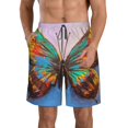 thumbnail image 2 of Uemuo Oil Painting Beautiful Butterfly Pattern Men's Swim Trunks Hawaiian Beach Bathing Suit Swimsuits Beach Quick-Dry Shorts with Pockets-X-Large, 2 of 9