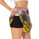 thumbnail image 1 of Balery Horse Sunflowers Pantalones cortos deportivos para mujer con forro y dos bolsillos, elásticos, para entrenamiento, gimnasio, yoga-X-Large, 1 of 7