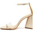 thumbnail image 2 of Schutz Avva Platina Gold Clear Vamp Buckled Strap Open Toe High Heel Sandals (Platina Gold, 5.5), 2 of 2