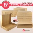 thumbnail image 3 of Fit Meal Prep 100 Pack Donut Box 15x11.5x2.25 Auto-Popup Macaron Boxes - Large Kraft Brown Boxes for Baked Goods, Cookies, Breads, Cupcakes, Pizza Durable, Convenient Pastry Box for Home and Bakery, 3 of 7