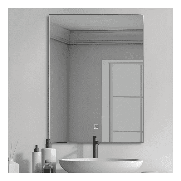 Espejo de Pared Moderno Sin Marco Visible para Tocador - Con Sensor Touch Integrado y Estilo Elegante