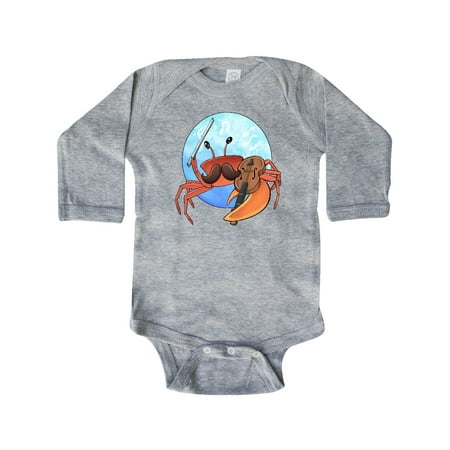 

Inktastic Fun Fiddler Crab with Violin and Mustache Gift Baby Boy or Baby Girl Long Sleeve Bodysuit