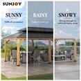 thumbnail image 5 of SUNJOY 12 x 20 ft. Wood Gazebo, Outdoor Patio Steel Hardtop Gazebo, Cedar Framed Wooden Gazebo with 2-Tier Metal Roof, Suitable for Patios, Lawn and Backyard, Dark Brown Roof + Natural Wood Frame, 5 of 9