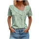 thumbnail image 1 of Tops de Algodón para Mujeres Cuello en V Casual de Manga Corta, Imitación Algodón Primavera Y Blusa de Verano, 1 of 5