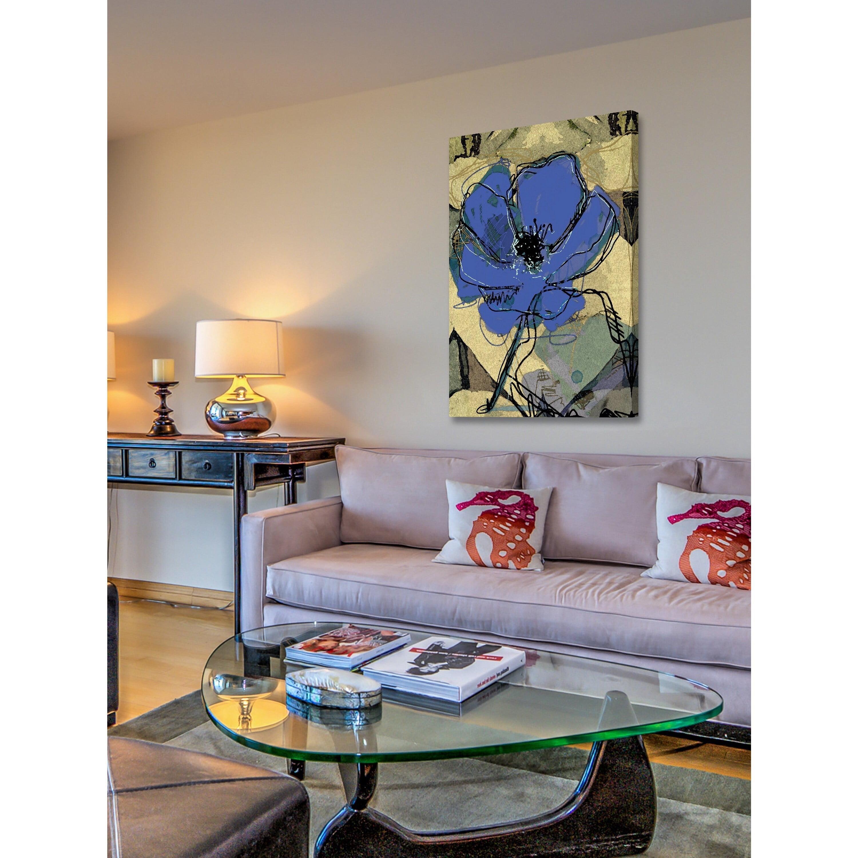 Sketch Ultramarine Painting Print on Wrapped Canvas