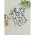 thumbnail image 4 of Toddler Boys Summer Casual Shirt Short Sleeve Lapel Western Elements Print Button Tops 6 Months-4 Years, 4 of 9