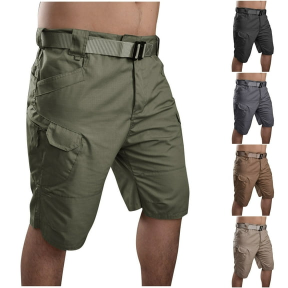 BADHUB Big and Tall Hiking Shorts for Men Waterproof Ripstop Zipper Button Cargo Shorts with Pocket Summer Savings Black XXXXXL