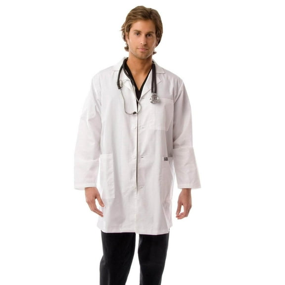 Men's Multi-Pocket Long Lab Coat Medical Uniform