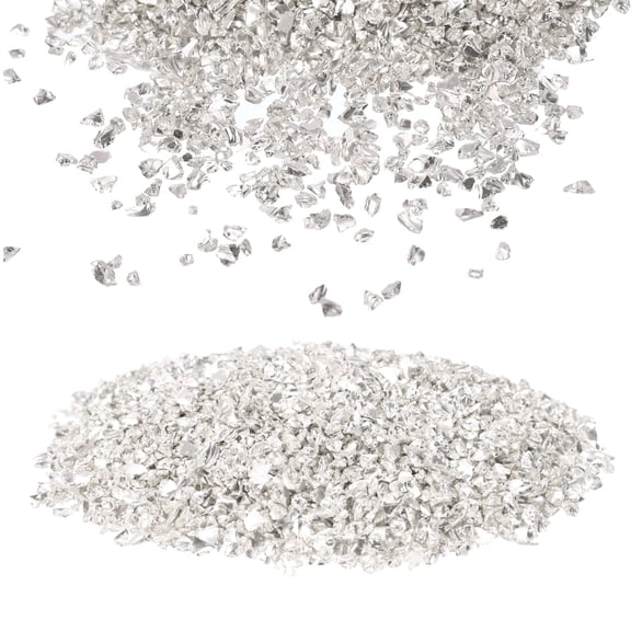 Uxcell Broken Crushed Glass Irregular Sequins, 2-4mm Silver Metallic Chunky Glitters
