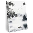 thumbnail image 2 of Traditional Chinese Painting Canvas Wall Art for Living Room Bedroom Bathroom, Black and White Natural Landscape Canvas Art Wall Decor, Artwork for Walls Home Office Decor, 8"x12", 2 of 8