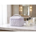 thumbnail image 5 of Travel Makeup Bag, Quilted Cosmetic Organizer with Handle, Large Capacity Toiletry Bag for Skincare, Makeup Brushes, and Jewelry, Portable Travel Case for Women, 5 of 5