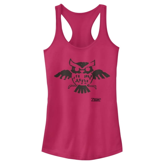 Junior's Nintendo Legend of Zelda Link's Awakening Owl Hieroglyphic  Racerback Tank Top Dark Pink 2X Large