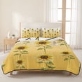 thumbnail image 2 of Queen Quilt Set 90''x96'', Sunflower Fall Lightweight Summer Bedspread Coverlet Set with 2 Pillow Shams, Thanksgiving Floral Autumn Pastoral Breathable All Season Quilt Bedding for Bedroom/Guest Room, 2 of 7