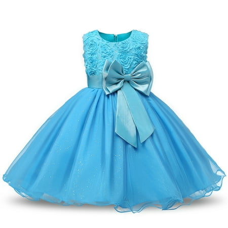 

GYRATEDREAM Toddler Little Big Girls Sequins Lace Tulle Princess Dress Flower Kids Birthday Dresses with Bowknot