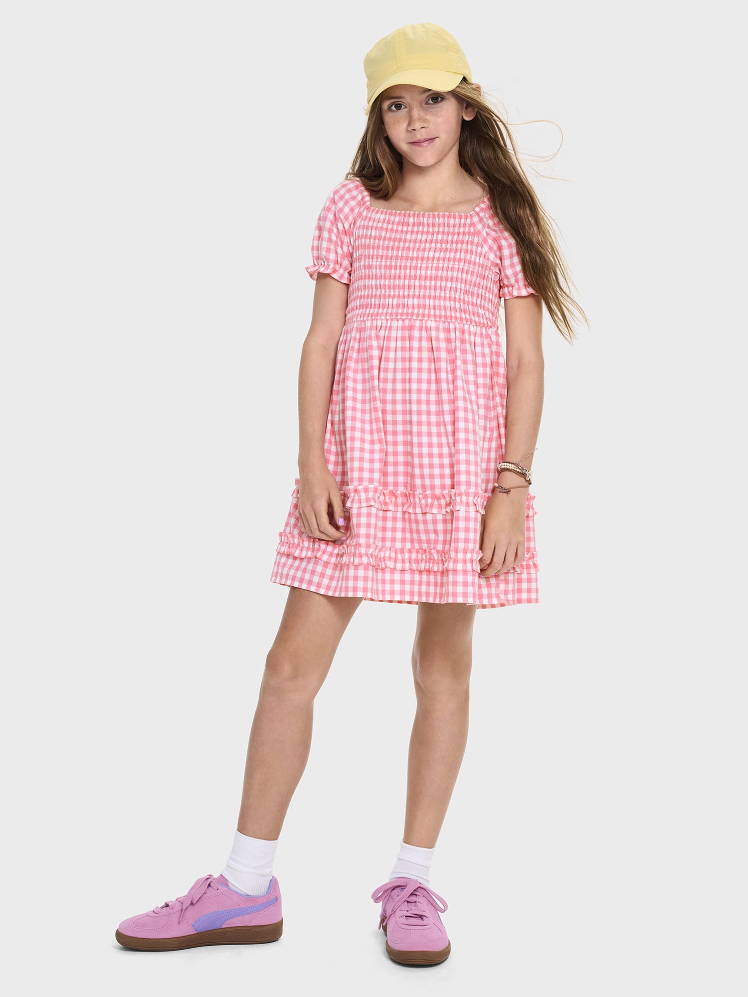 The Children's Place Girls Short Sleeve Casual Smocked Dress, Sizes XS-XXL