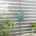 thumbnail image 2 of DecMode Teal Metal Indoor Outdoor Sun Wall Decor with Wire Frame, 2 of 8