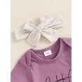 thumbnail image 6 of Newborn Baby Girl Little Sis Outfits Letter Short Sleeve T-shirt Romper Pants Set Headband Coming Home Hospital Clothes, 6 of 8