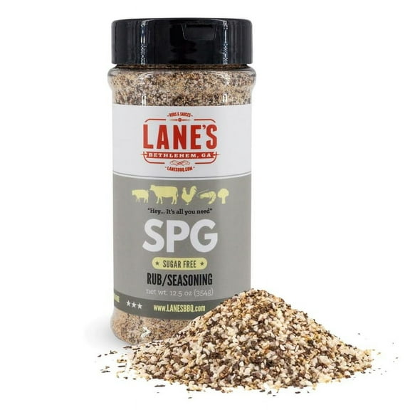 Lane's SPG Seasoning & Rub, All-Natural Coarse Ground Salt Pepper Garlic Seasoning for Any Types of Dishes, Classic Bold Flavor, No MSG, No Preservatives, Gluten-Free, Made in USA, 12 Oz H1
