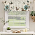 thumbnail image 3 of 2 Panels Turquoise Tulip Valance for Windows, Spring Vintage Botanical Butterfly Floral Light Filtering Kitchen Curtains, Rod Pocket Window Treatment Curtain Valances for Living Room Bedroom, 54"x18", 3 of 9