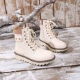 thumbnail image 3 of hzomhy Womens Snow Boots Round Toe Front Lacing Thick Sole Warm Lining for Casual Cold Weather Walking and Daily Wear, 3 of 8