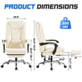 thumbnail image 4 of Vyrox Home Office Chair, High Back Executive Leather Desk Chair with Arms, Ergonomic Adjustable Swivel Computer Chair,White, 4 of 6